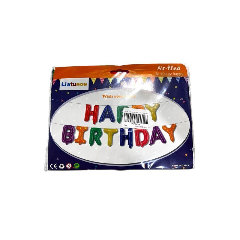 Happy Birthday Balloon Banner, 3 Colors Available